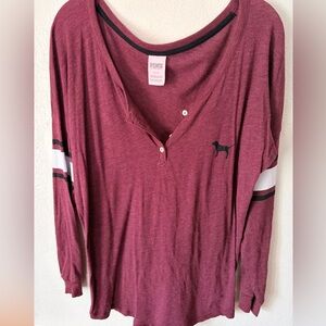PINK Victoria’s Secret Long Sleeve Henley Shirt